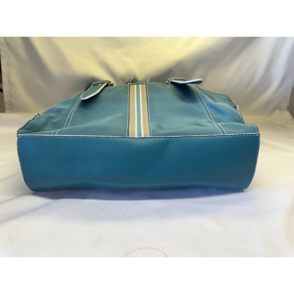 Kenneth Cole Reaction Teal & Stripped Handbag / Shoulder Bag Purse - Picture 4 of 10